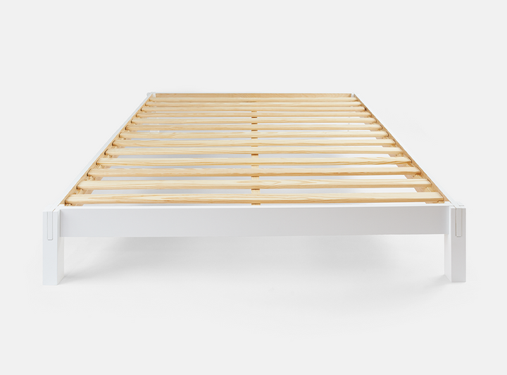 Helix white wood bed frame