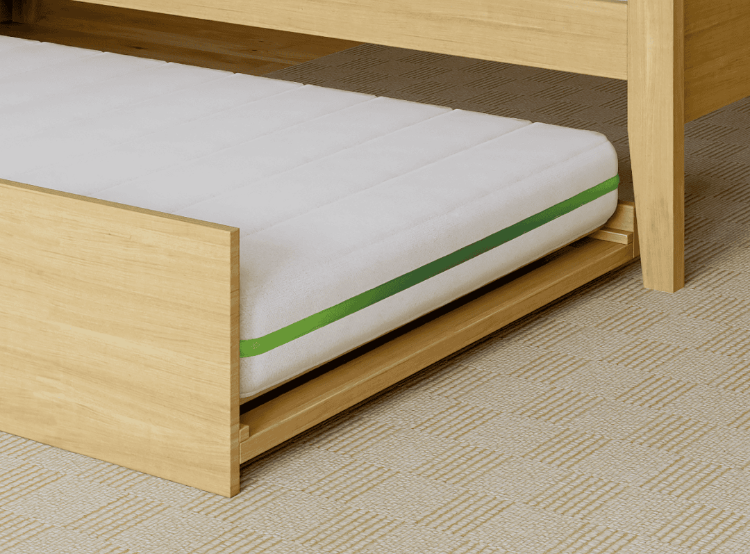 A lifestyle render of the Helix Trundle Mattress in a bedroom scene