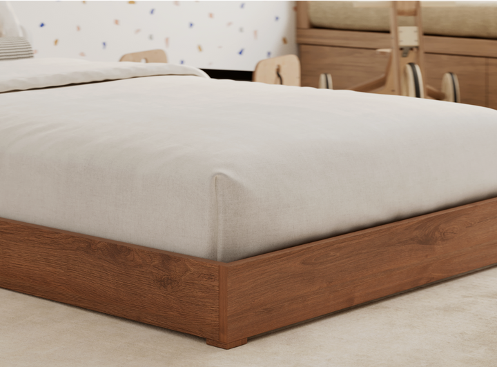 A closeup image of the Bryant Toddler Floor Bed showing its sturdy design