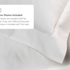 A closeup of the Helix Duvet Cover Set with a callout to the pillow shams that are included