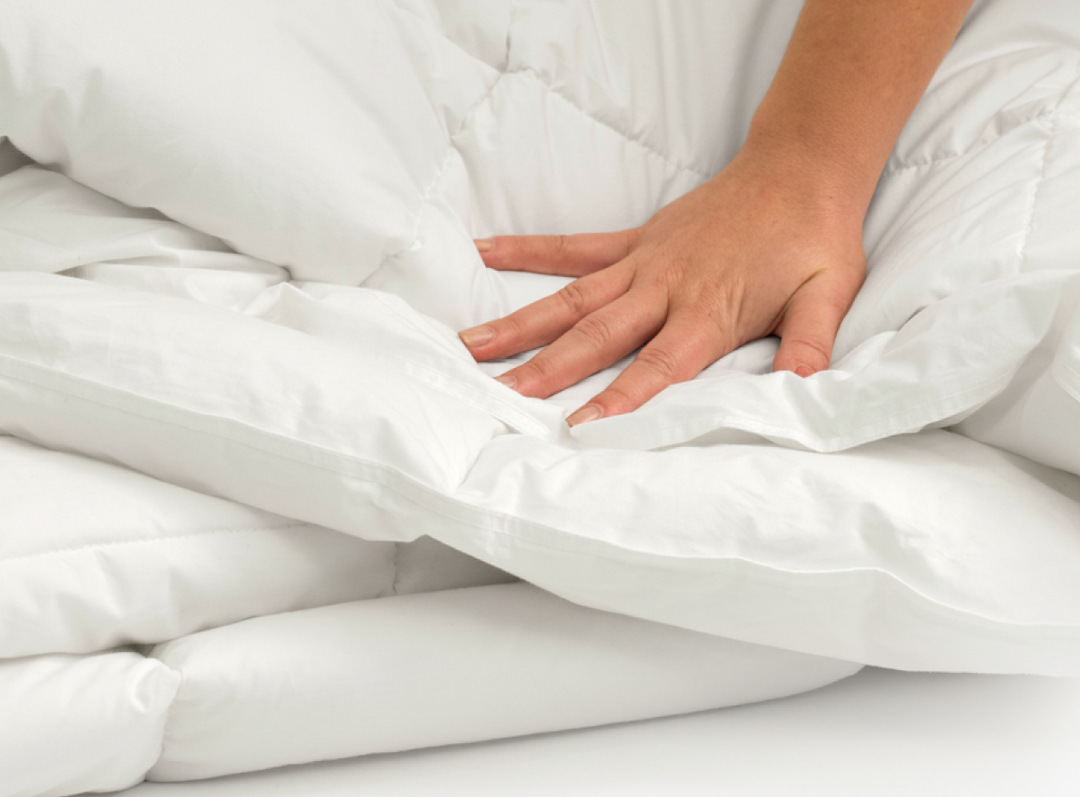 A closeup of the Helix Duvet Insert showing its plush cozy fill 