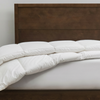 A closeup of the Helix Duvet Insert laid across a mattress on a bedroom scene 