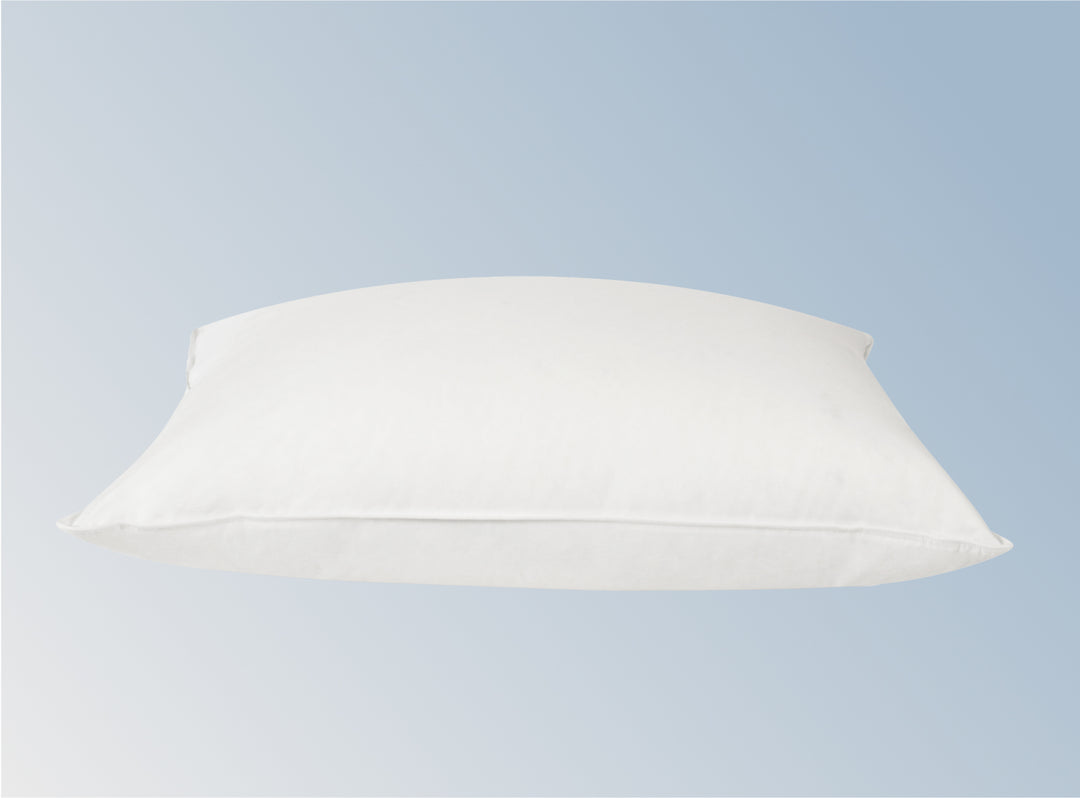 The Down and Feather pillow on a light blue background