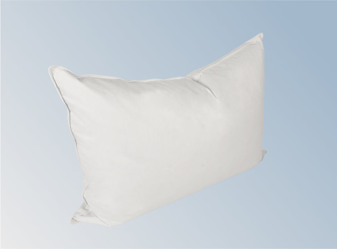 The Down and Feather pillow on a light blue background
