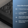 A rendered image explaining each Elite mattress has 5 tailored foam layers and a 2 inch pillow top