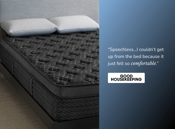 An image featuring a quote from Good Housekeeping about the Midnight Elite mattress