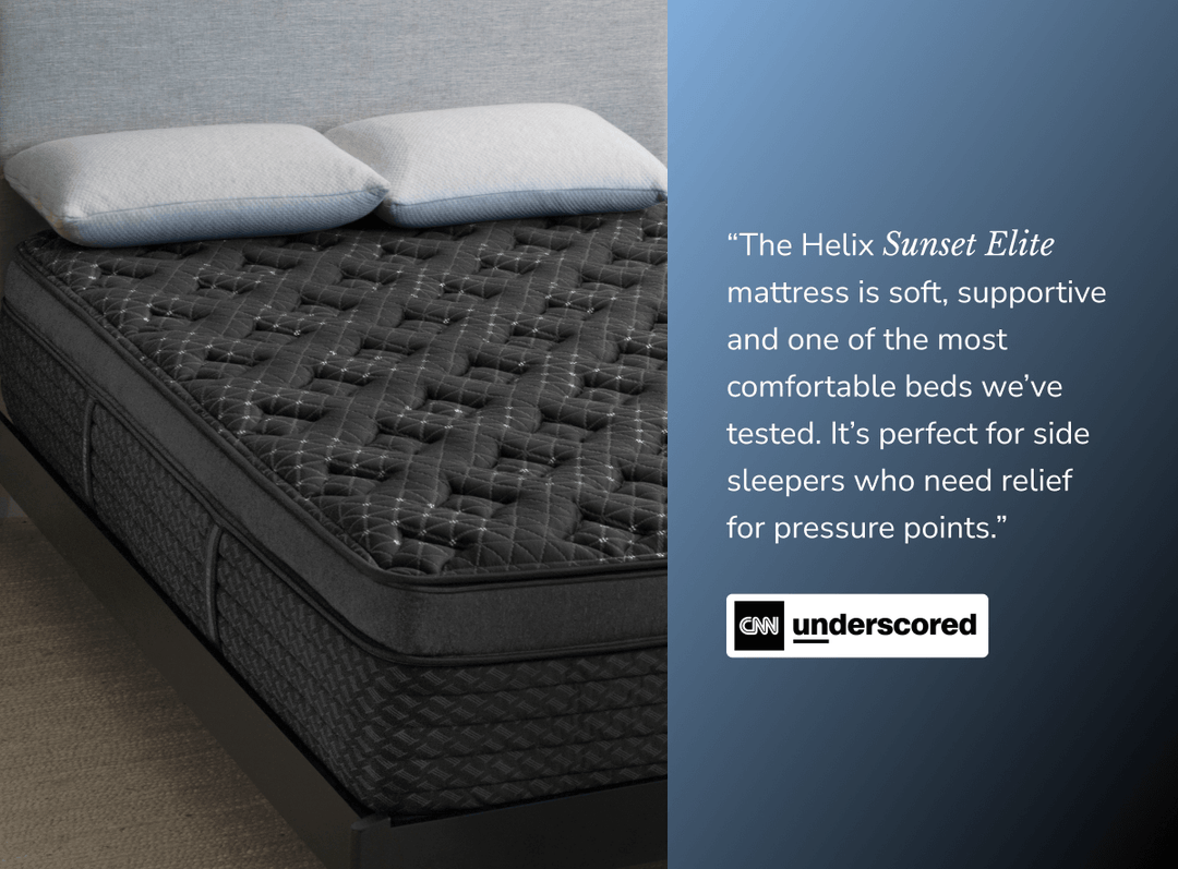 An image featuring a quote from CNN about the Sunset Elite mattress