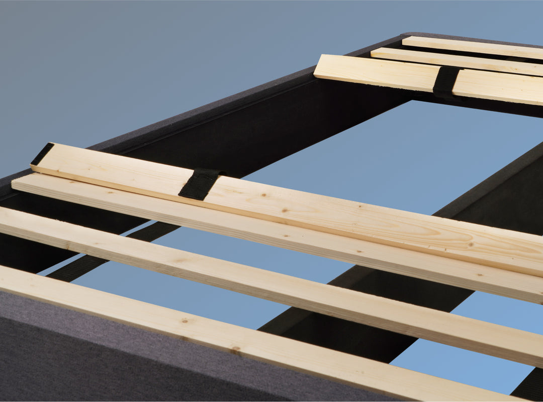 A closeup image of the Helix Foundation showing its sturdy slats