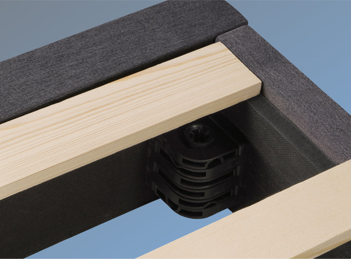 A closeup image of the Helix Foundation showing its sturdy slats