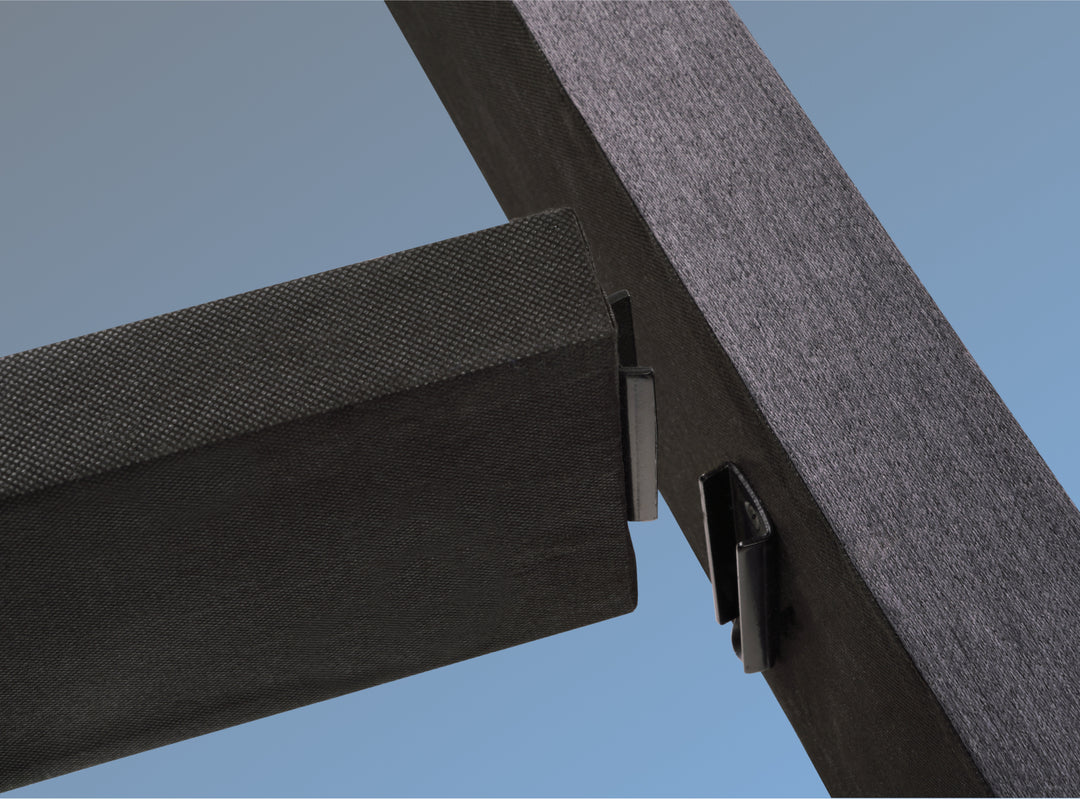 A closeup image of the Helix Foundation showing its easy tool free assembly 