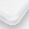 A closeup of the GlacioTex Mattress Protector showing it's snug fit on your mattress