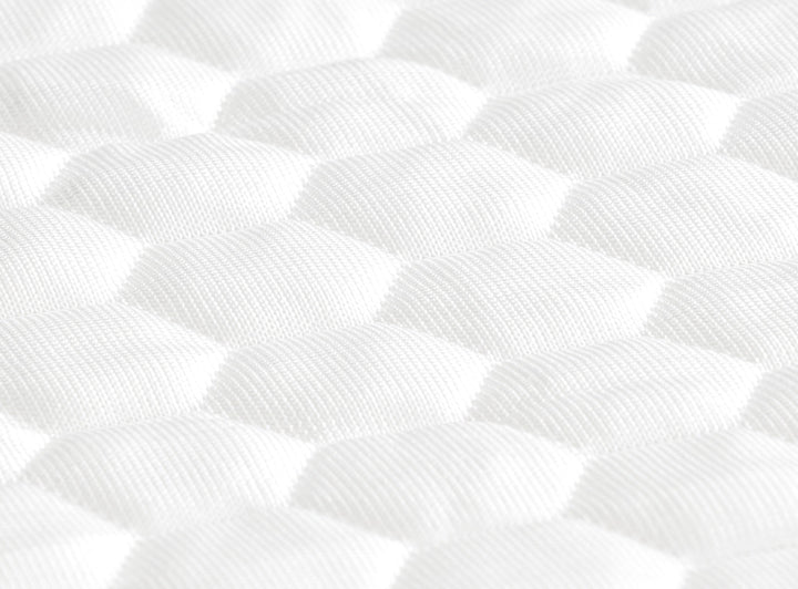 A closeup of the GlacioTex Mattress Protector showing cooling fabric 