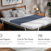A rendered image of the ErgoAlign Mattress Topper with callouts to its zoned support and cooling fabric 