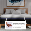 A rendered image of the Premium Memory Foam Mattress Topper with a callout to its luxury firm option
