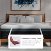 A rendered image of the Premium Memory Foam Mattress Topper with a callout to its luxury plush design