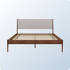 A product image of the Waverly Bed Frame on a blue background gradient