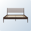 A product image of the Waverly Bed Frame on a blue background gradient