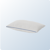 A product image of the ComfortAdjust Cooling Pillow showing it zipped with a low loft. 