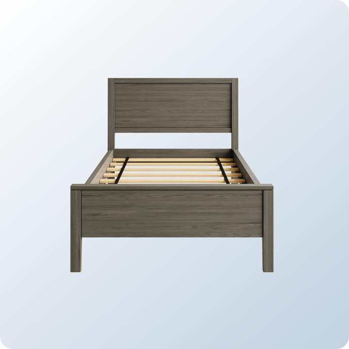 An image of the Cooper Bed Frame on a blue background gradient