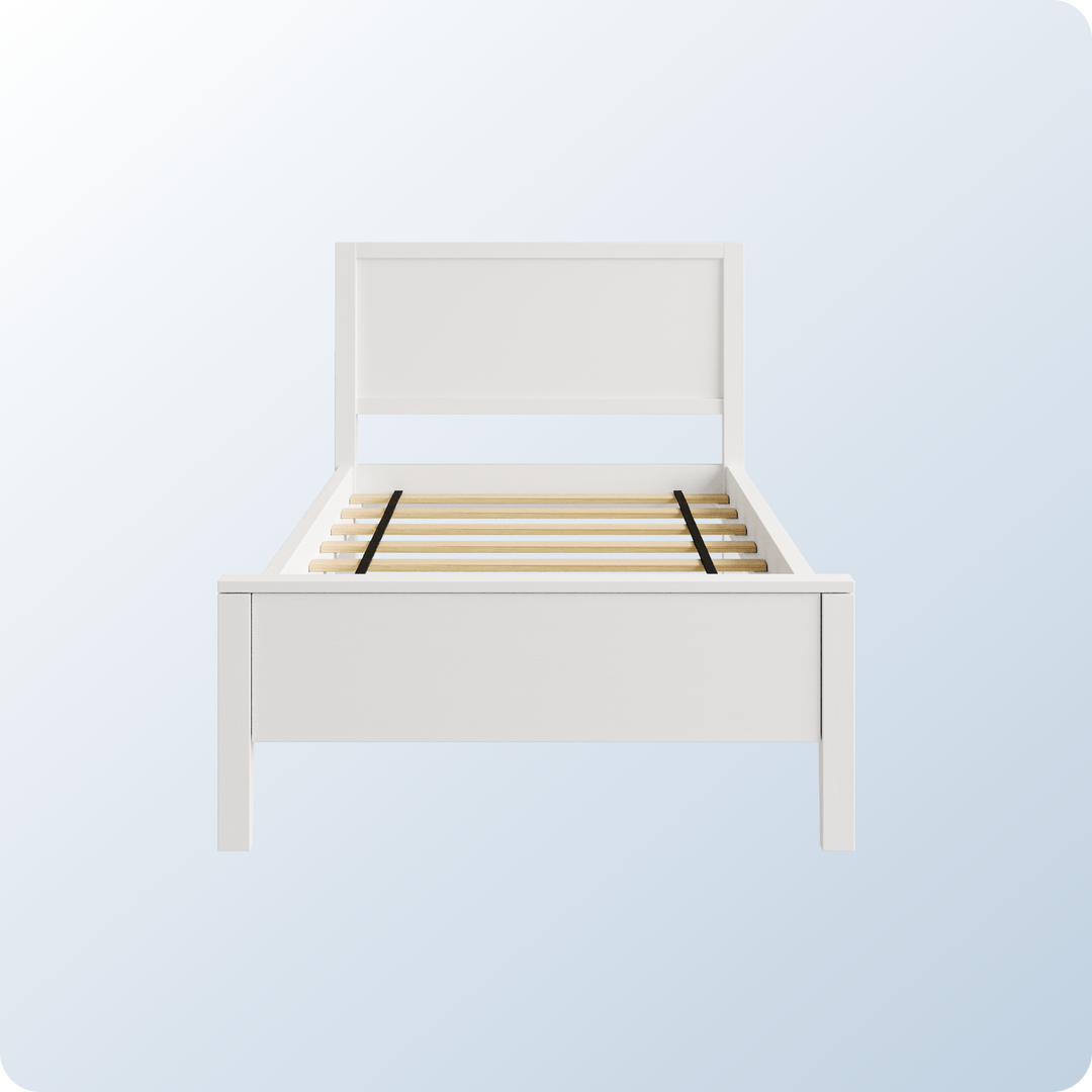 An image of the Cooper Bed Frame on a blue background gradient