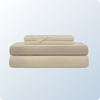 An image of the Tencel Sheet Set on a blue background gradient