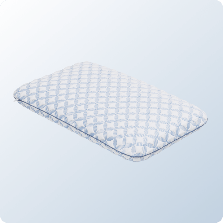 An image of the Cooling Memory Foam Pillow on a blue background gradient